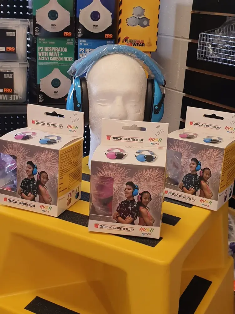 3M hearing protection earmuffs on display in the Custom Workwear store