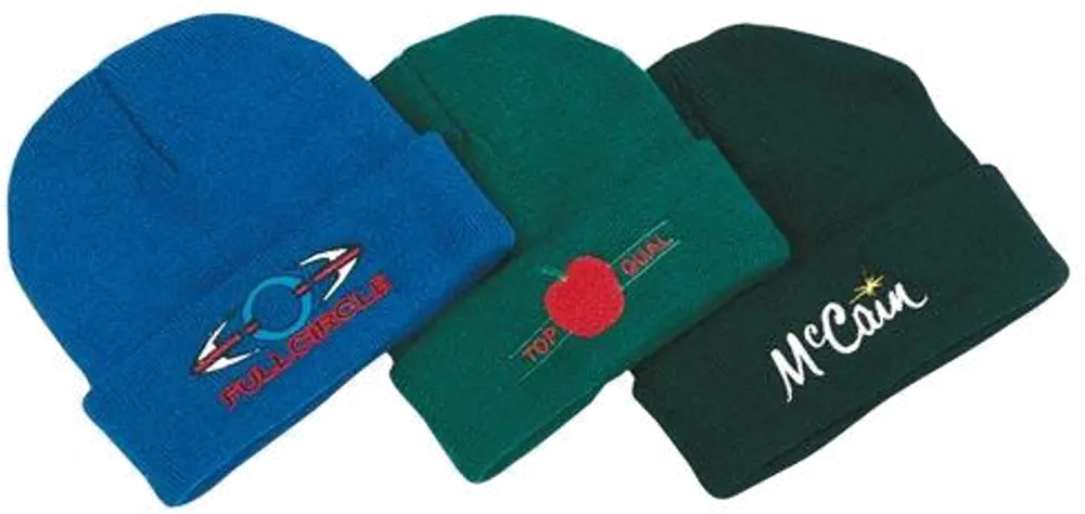 Knitted work beanie for branded team uniforms
