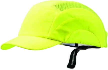 Hi-vis yellow bump cap for site workwear